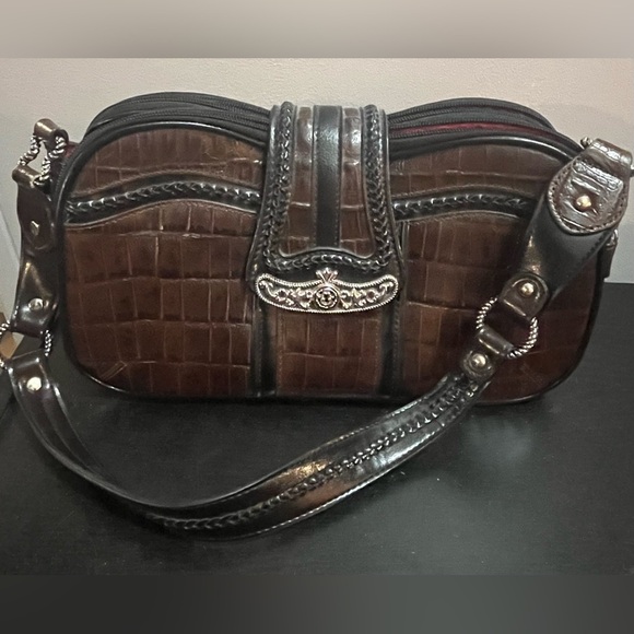 MC Marc Chantal Brown Faux Alligator Women’s Purse - Picture 2 of 14